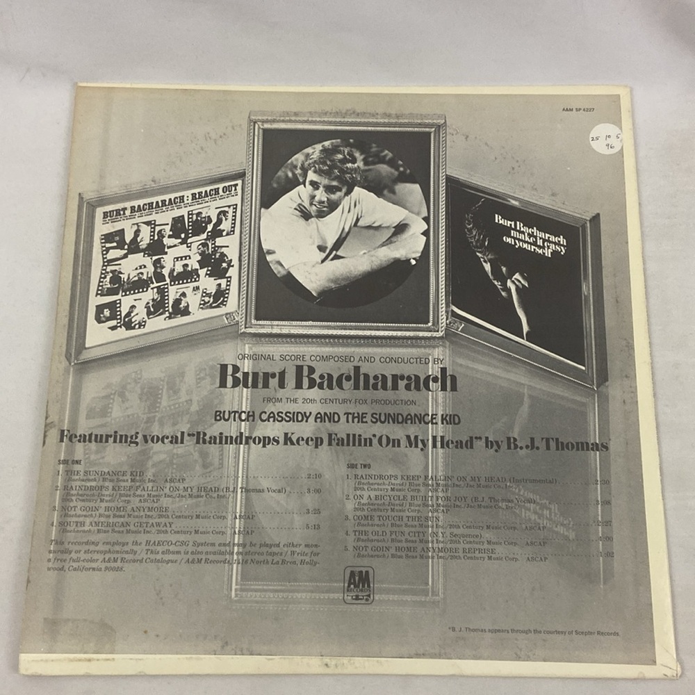 Burt Bacharach Original Score Butch Cassidy And The Sundance Kid Vinyl Record LP - Picture 4 of 15